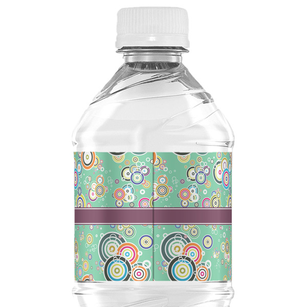 Colored Circles Water Bottle Label - Back View