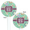 Colored Circles White Plastic 5.5" Stir Stick - Double Sided - Round - Front & Back