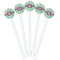 Colored Circles White Plastic 5.5" Stir Stick - Fan View