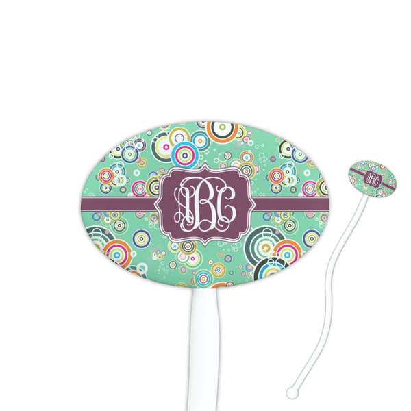 Custom Colored Circles Oval Plastic Stir Sticks (Personalized)