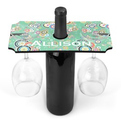 Colored Circles Wine Bottle & Glass Holder (Personalized)
