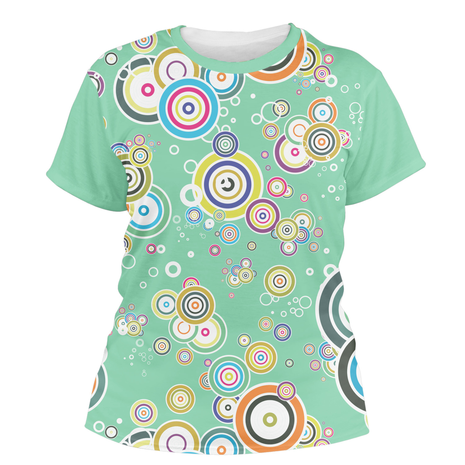 Colored Circles Women's Crew TShirt 2X Large (Personalized) YouCustomizeIt