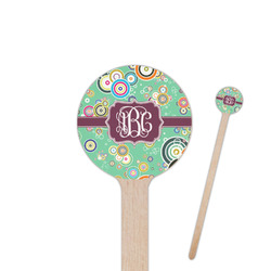 Colored Circles 6" Round Wooden Stir Sticks - Double Sided (Personalized)