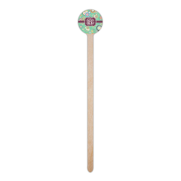 Colored Circles Wooden 6" Stir Stick - Round - Single Stick
