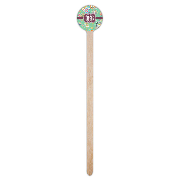 Colored Circles Wooden 7.5" Stir Stick - Round - Single Stick