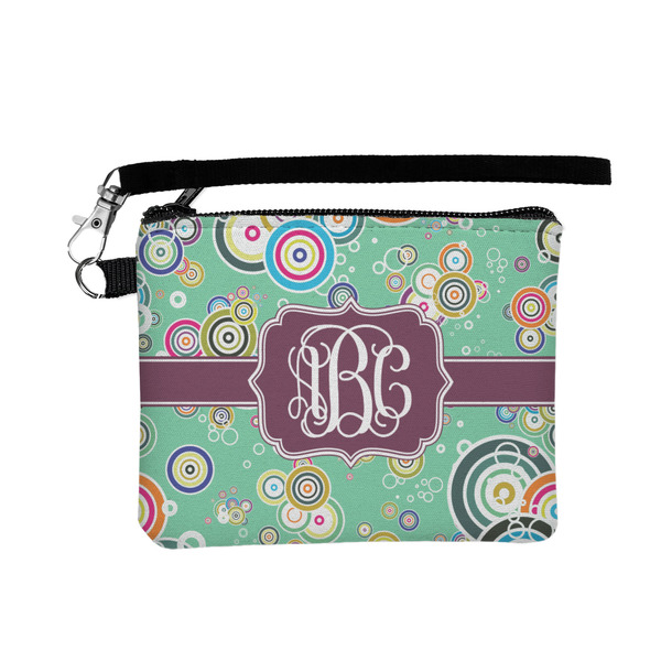 Custom Colored Circles Wristlet ID Case w/ Monogram