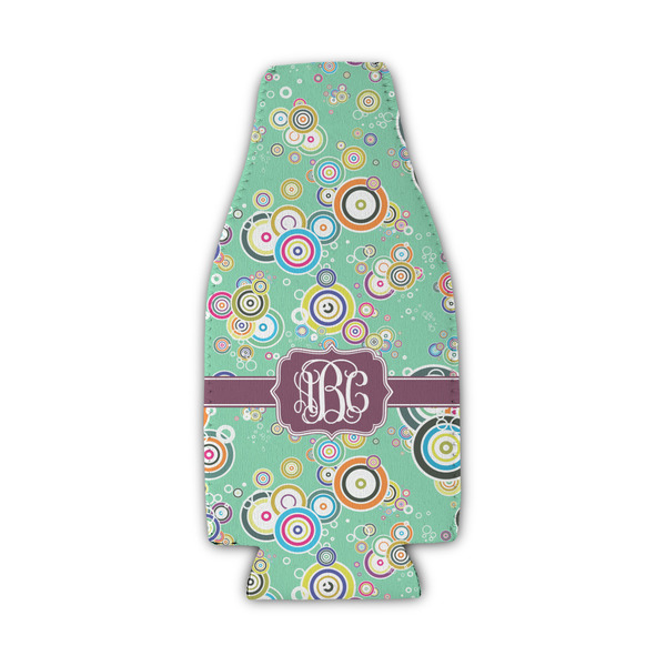 Colored Circles Zipper Bottle Cooler - Set of 4 - FRONT