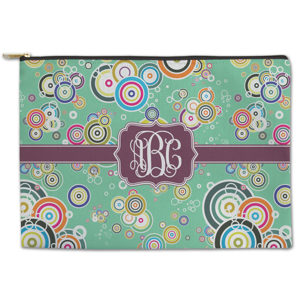 Custom Colored Circles Zipper Pouch - Large - 12.5"x8.5" (Personalized)