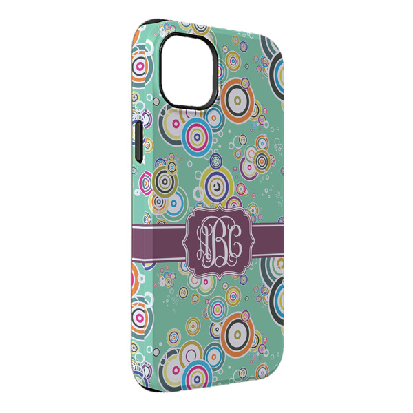 Custom Colored Circles iPhone Case - Rubber Lined - iPhone 14 Plus (Personalized)