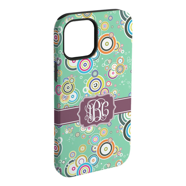 Custom Colored Circles iPhone Case - Rubber Lined - iPhone 15 Plus (Personalized)