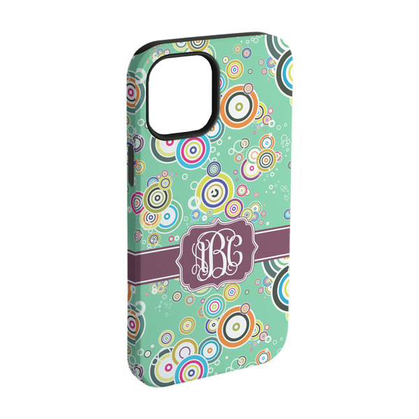 Custom Colored Circles iPhone Case - Rubber Lined - iPhone 15 Pro (Personalized)