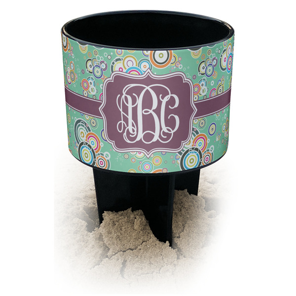 Custom Colored Circles Black Beach Spiker Drink Holder (Personalized)
