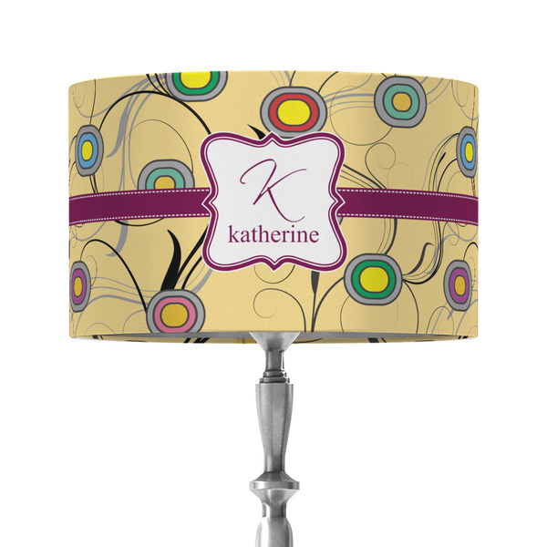 Custom Ovals & Swirls 12" Drum Lamp Shade - Fabric (Personalized)