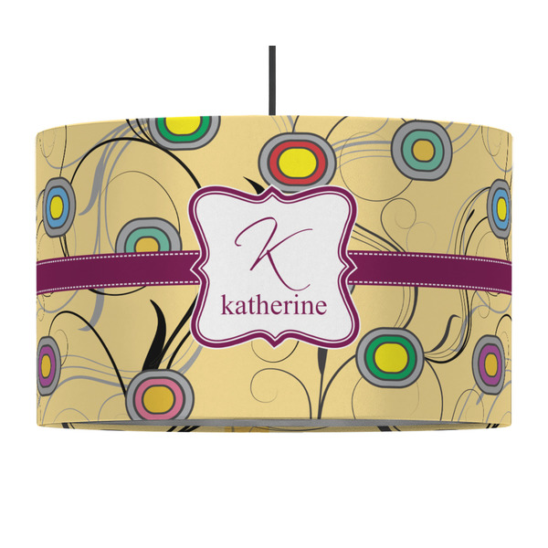 Ovals & Swirls 12" Drum Lampshade - PENDANT (Fabric)