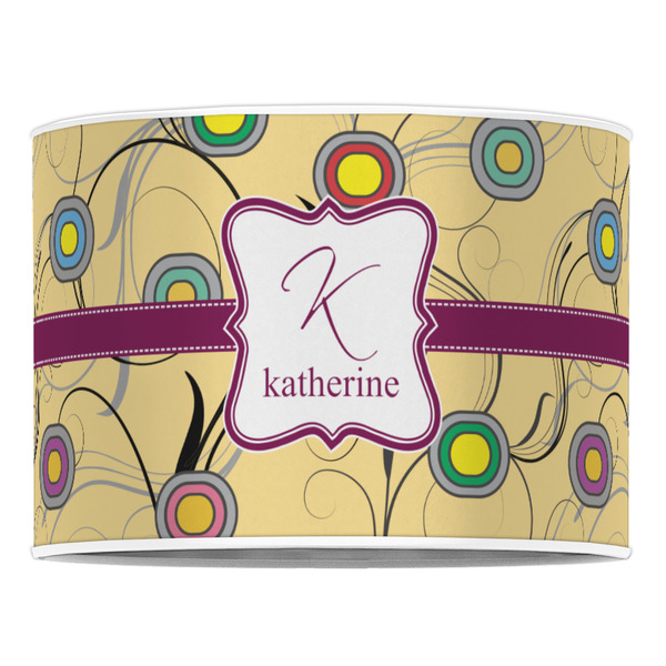 Ovals & Swirls 16" Drum Lampshade - FRONT (Poly Film)