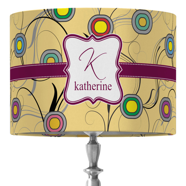 Custom Ovals & Swirls 16" Drum Lamp Shade - Fabric (Personalized)