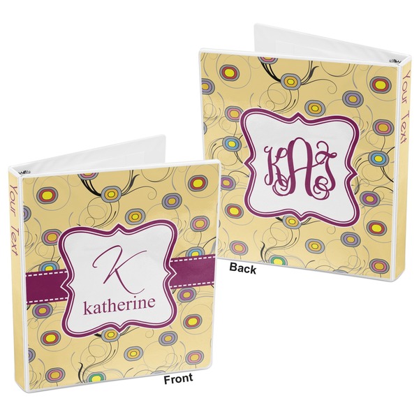 Ovals & Swirls 3-Ring Binder Front and Back