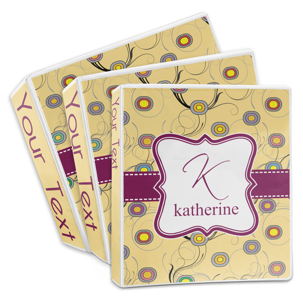 Custom Ovals & Swirls 3-Ring Binder (Personalized)