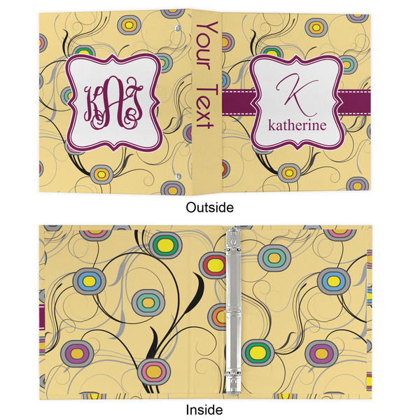 Ovals & Swirls 3 Ring Binders - Full Wrap - 1" - APPROVAL