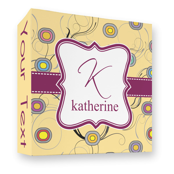 Custom Ovals & Swirls 3 Ring Binder - Full Wrap - 3" (Personalized)