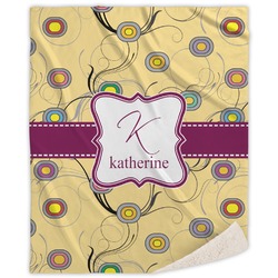 Ovals & Swirls Sherpa Throw Blanket - 60"x80" (Personalized)