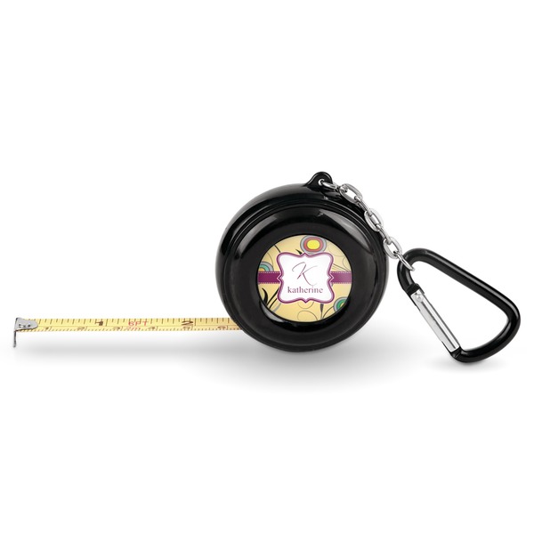 Custom Ovals & Swirls Pocket Tape Measure - 6 Ft w/ Carabiner Clip (Personalized)