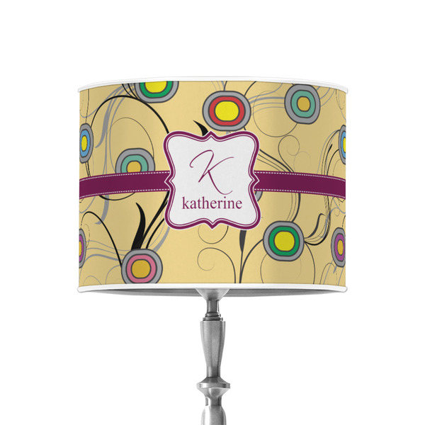 Ovals & Swirls 8" Drum Lampshade - ON STAND (Poly Film)