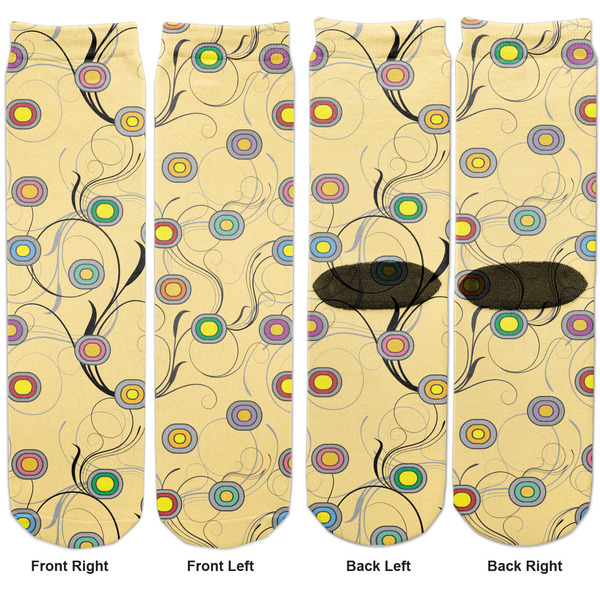 Ovals & Swirls Adult Crew Socks - Double Pair - Front and Back - Apvl