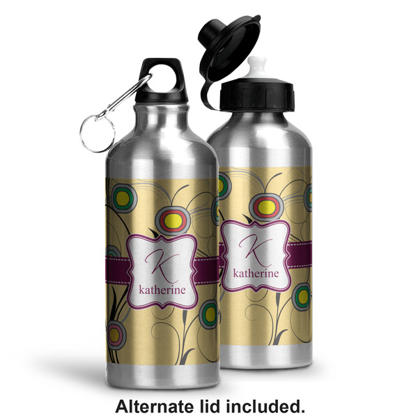 Ovals & Swirls Aluminum Water Bottle - Alternate lid options