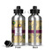 Ovals & Swirls Aluminum Water Bottle - Front and Back
