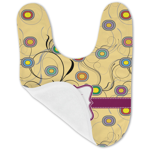 Ovals & Swirls Baby Bib - AFT folded