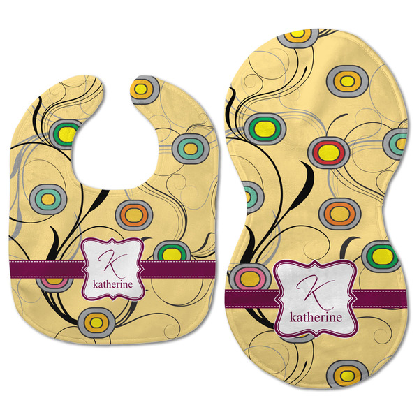 Ovals & Swirls Baby Bib & Burp Set - Approval (new bib & burp)
