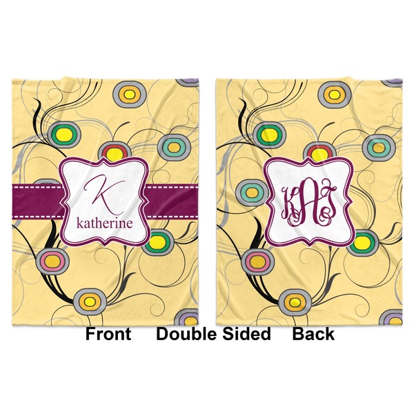 Ovals & Swirls Baby Blanket (Double Sided - Printed Front and Back)