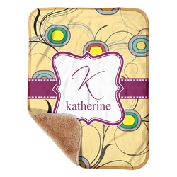 Ovals & Swirls Sherpa Baby Blanket - 30" x 40" w/ Name and Initial