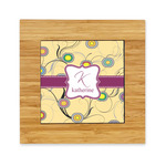 Ovals & Swirls Bamboo Trivet with Ceramic Tile Insert (Personalized)