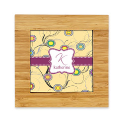 Ovals & Swirls Bamboo Trivet with Ceramic Tile Insert (Personalized)