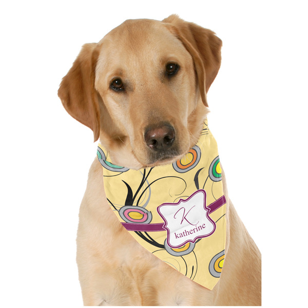 Custom Ovals & Swirls Dog Bandana Scarf w/ Name and Initial