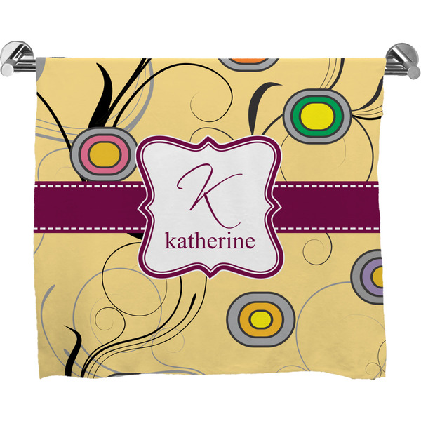 Custom Ovals & Swirls Bath Towel (Personalized)