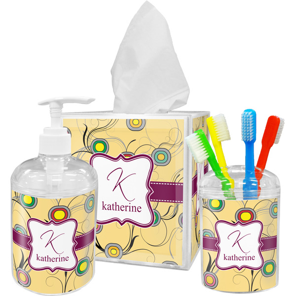 Ovals & Swirls Bathroom Accessories Set (Personalized)