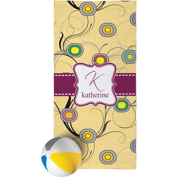 Custom Ovals & Swirls Beach Towel (Personalized)