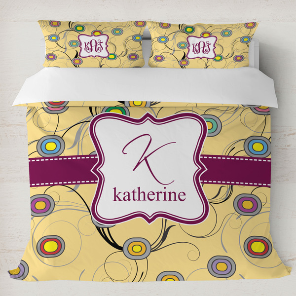 Custom Ovals & Swirls Duvet Cover Set - King (Personalized)