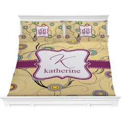 Ovals & Swirls Comforter Set - King (Personalized)