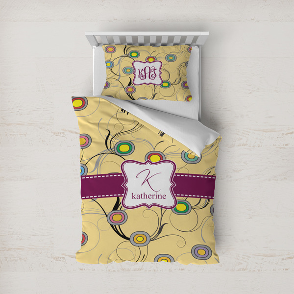 Custom Ovals & Swirls Duvet Cover Set - Twin (Personalized)