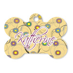Ovals & Swirls Bone Shaped Dog ID Tag (Personalized)