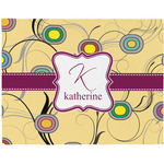 Ovals & Swirls Woven Fabric Placemat - Twill w/ Name and Initial