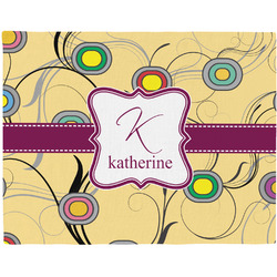 Ovals & Swirls Woven Fabric Placemat - Twill w/ Name and Initial