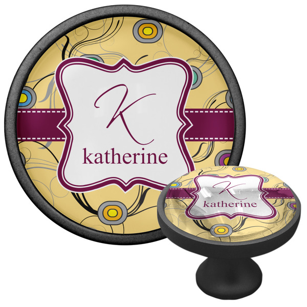 Ovals & Swirls Cabinet Knob - Black - Multi Angle