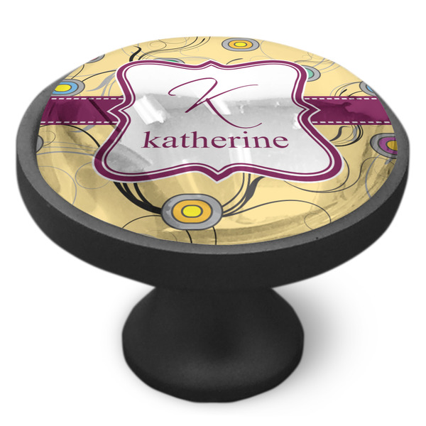 Ovals & Swirls Cabinet Knob - Black - Side