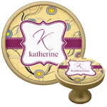 Ovals & Swirls Cabinet Knob - Gold (Personalized)
