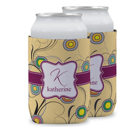 Ovals & Swirls Can Cooler (12 oz) w/ Name and Initial